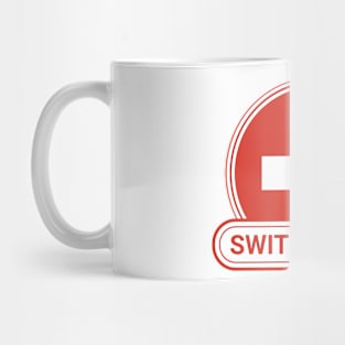 Switzerland Country Badge - Switzerland Flag Mug